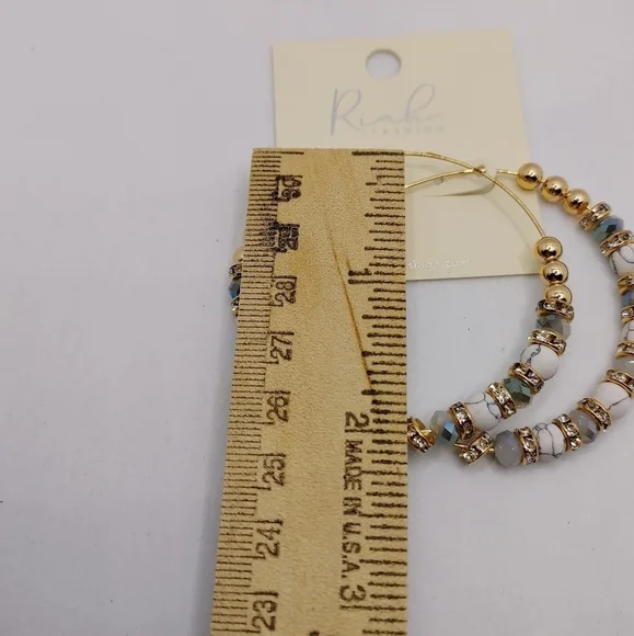 Marble Hoop Earrings - Picture 5 of 6